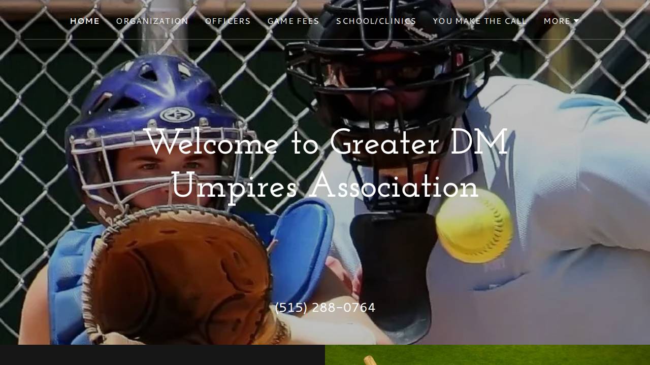 Southeast Iowa Youth Umpires Association website screenshot