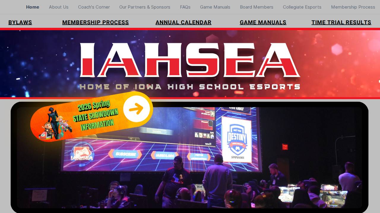 Iowa High School Esports Association website screenshot