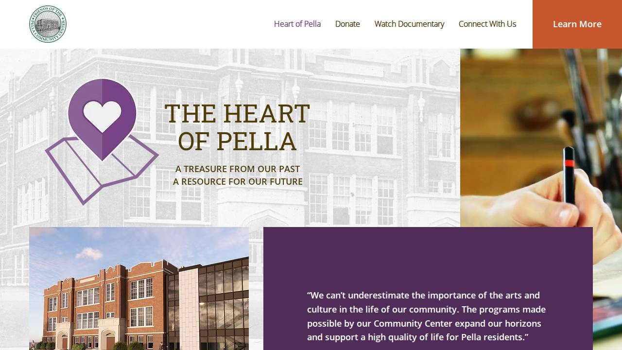 Friends of the Pella Community Center Inc website screenshot