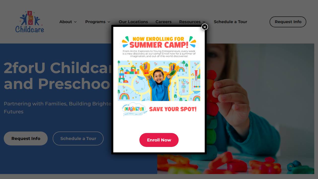 2 For U Childcare - West website screenshot