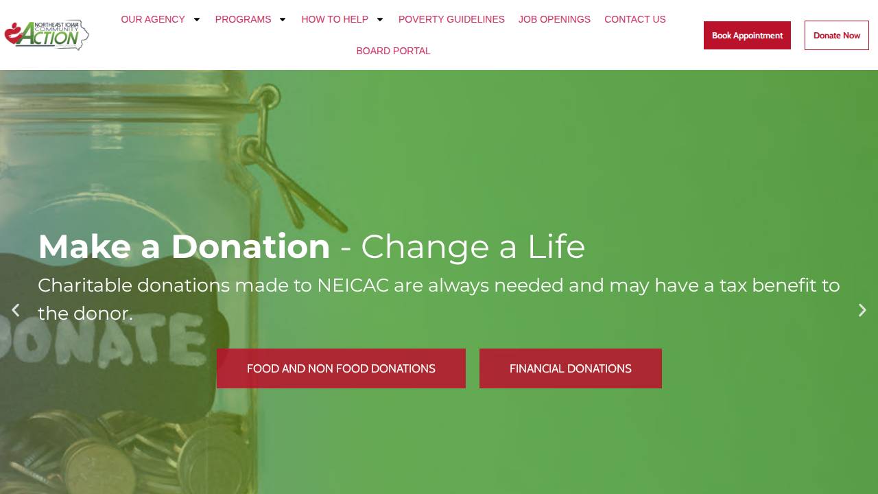 NEICAC-Cresco Head Start website screenshot