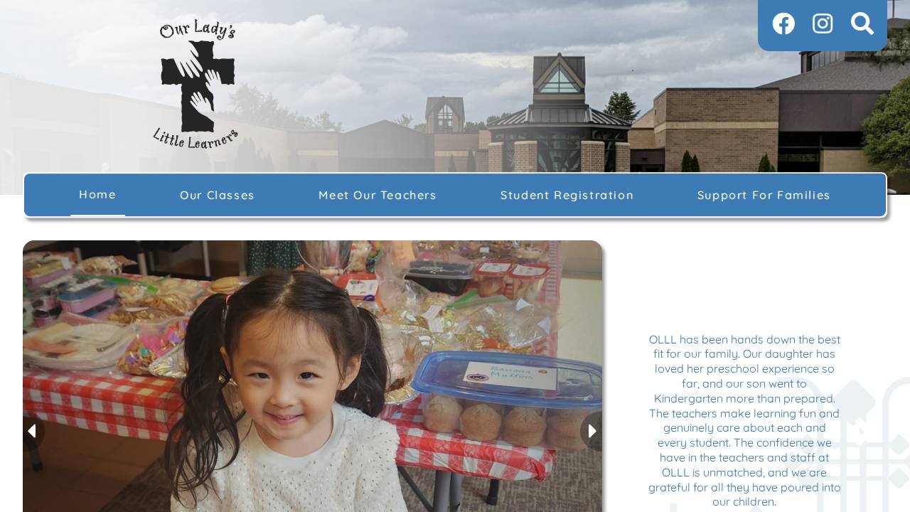 Our Lady's Little Learners Preschool website screenshot
