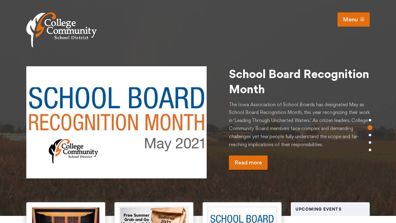 College Community ECC-Prairie Crest website screenshot