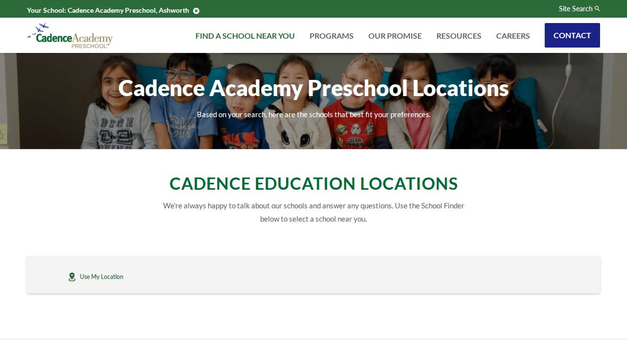 Cadence Academy Preschool - Ankeny website screenshot