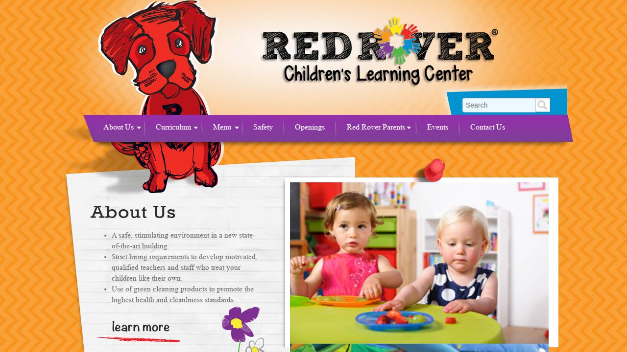 Red Rover Children's Learning Center website screenshot
