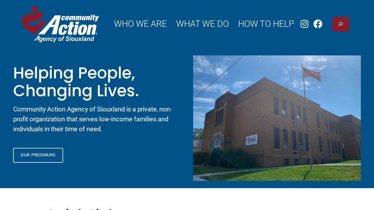 Sun Ridge Head Start website screenshot