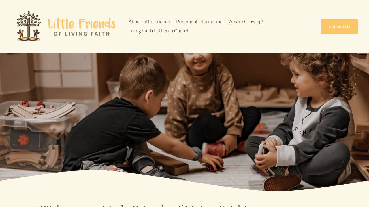 Little Friends of Living Faith website screenshot