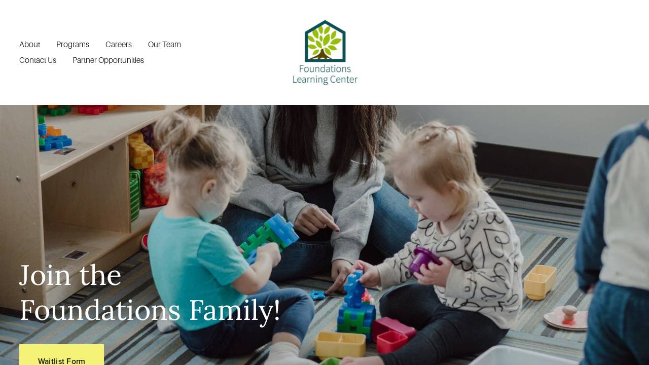 Foundations Learning Center website screenshot