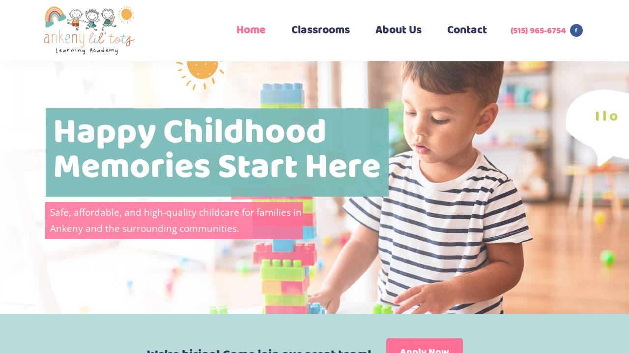 Ankeny Lil' Tots Daycare & Preschool LLC website screenshot