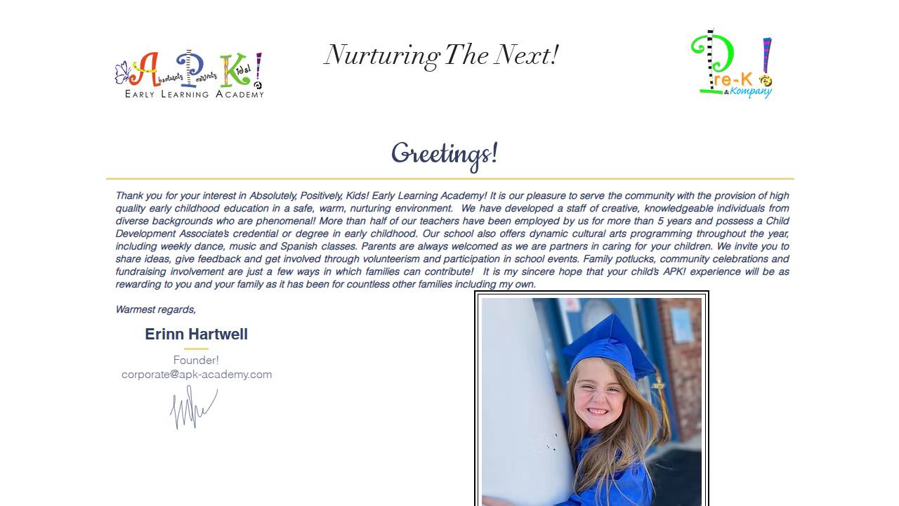 APK Early Learning Academy Bettendorf website screenshot