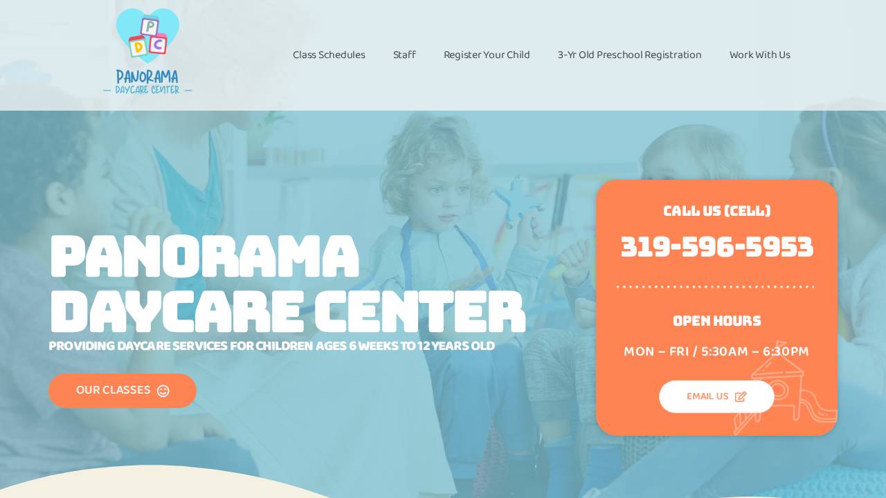 Panorama Daycare Center website screenshot