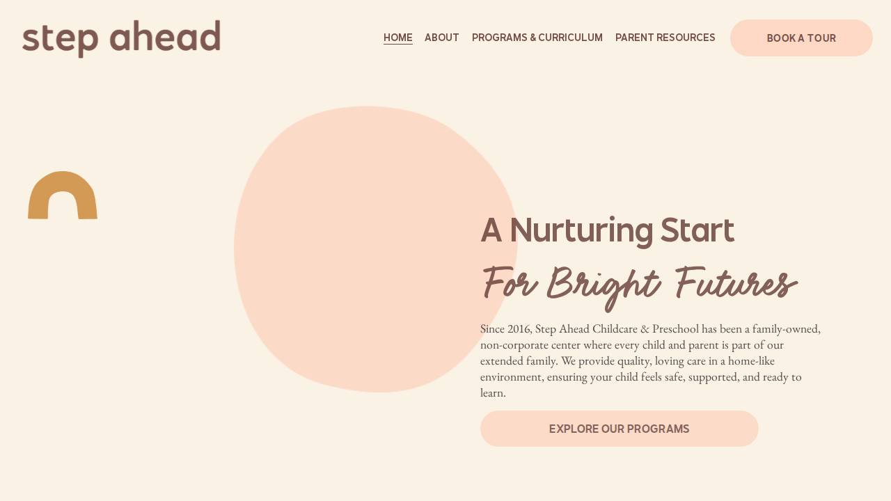 Step Ahead Child Care & Preschool website screenshot