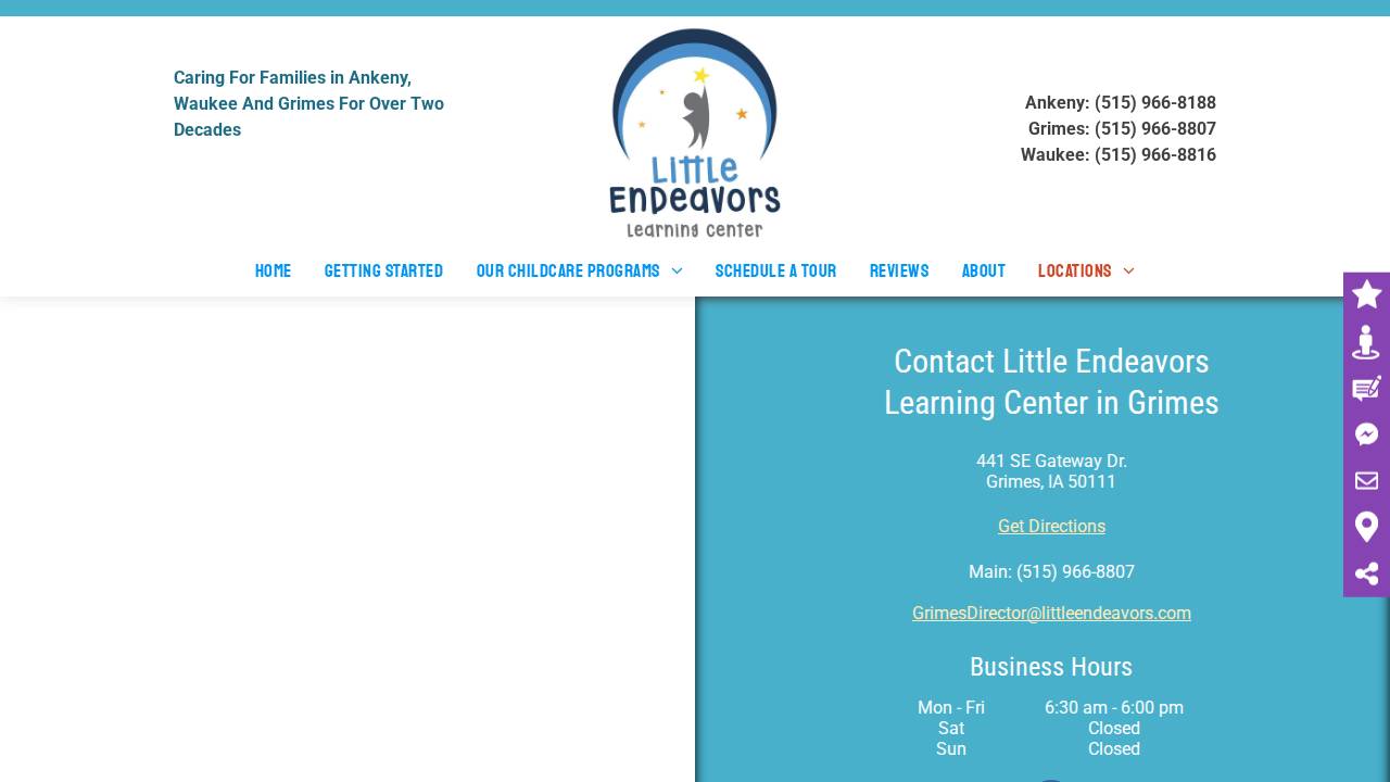 Little Endeavor Grimes website screenshot