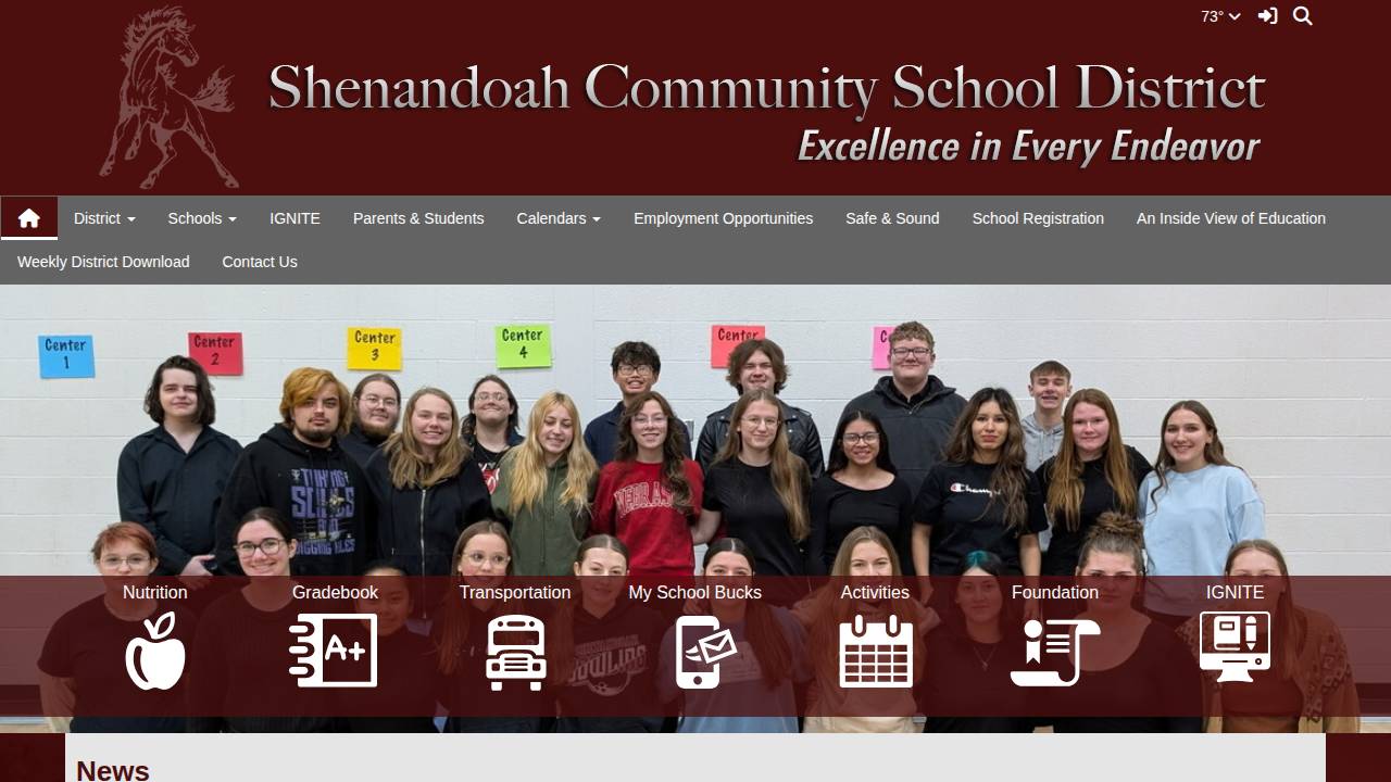 Shenandoah Preschool After School Care website screenshot