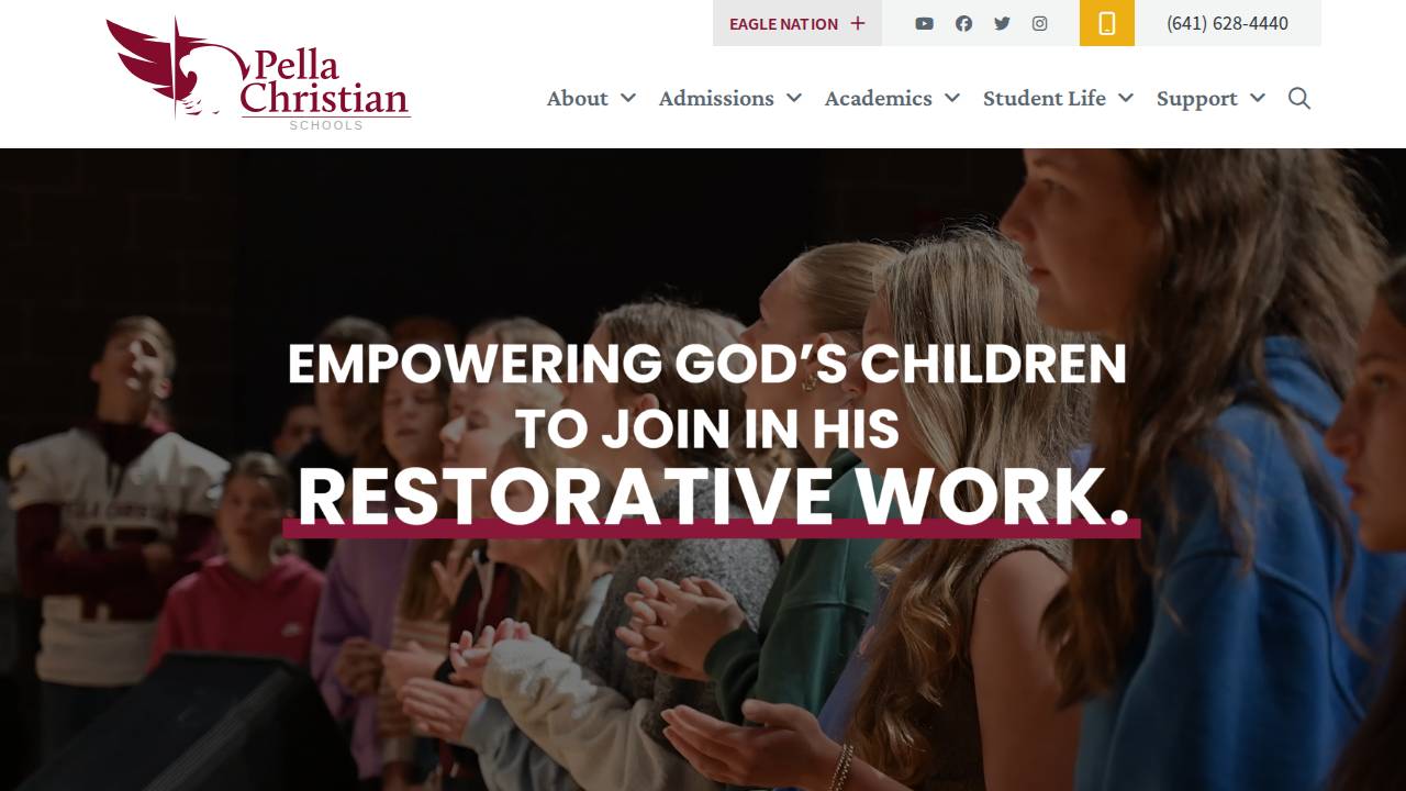 Pella Christian Early Childhood Education website screenshot