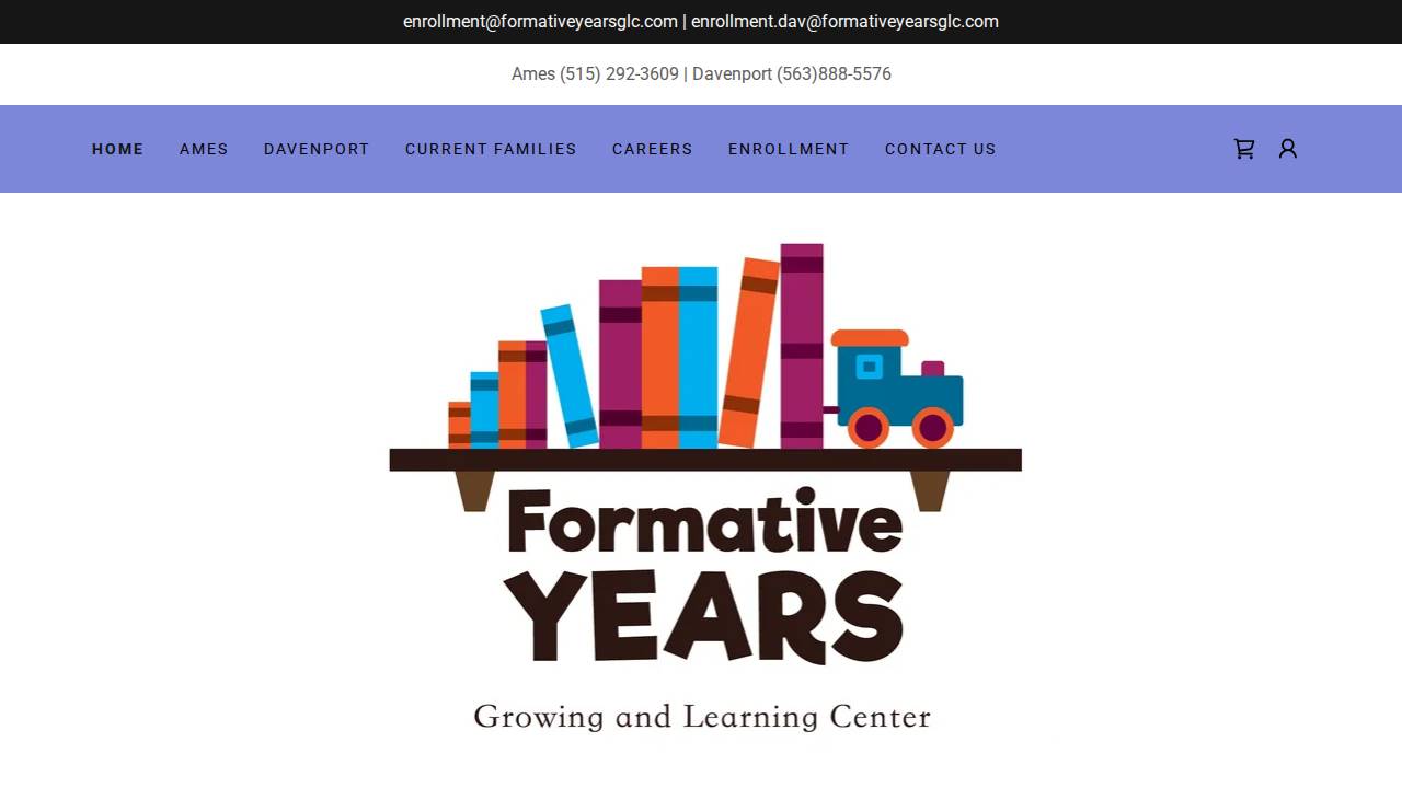Formative Years Growing and Learning Center website screenshot