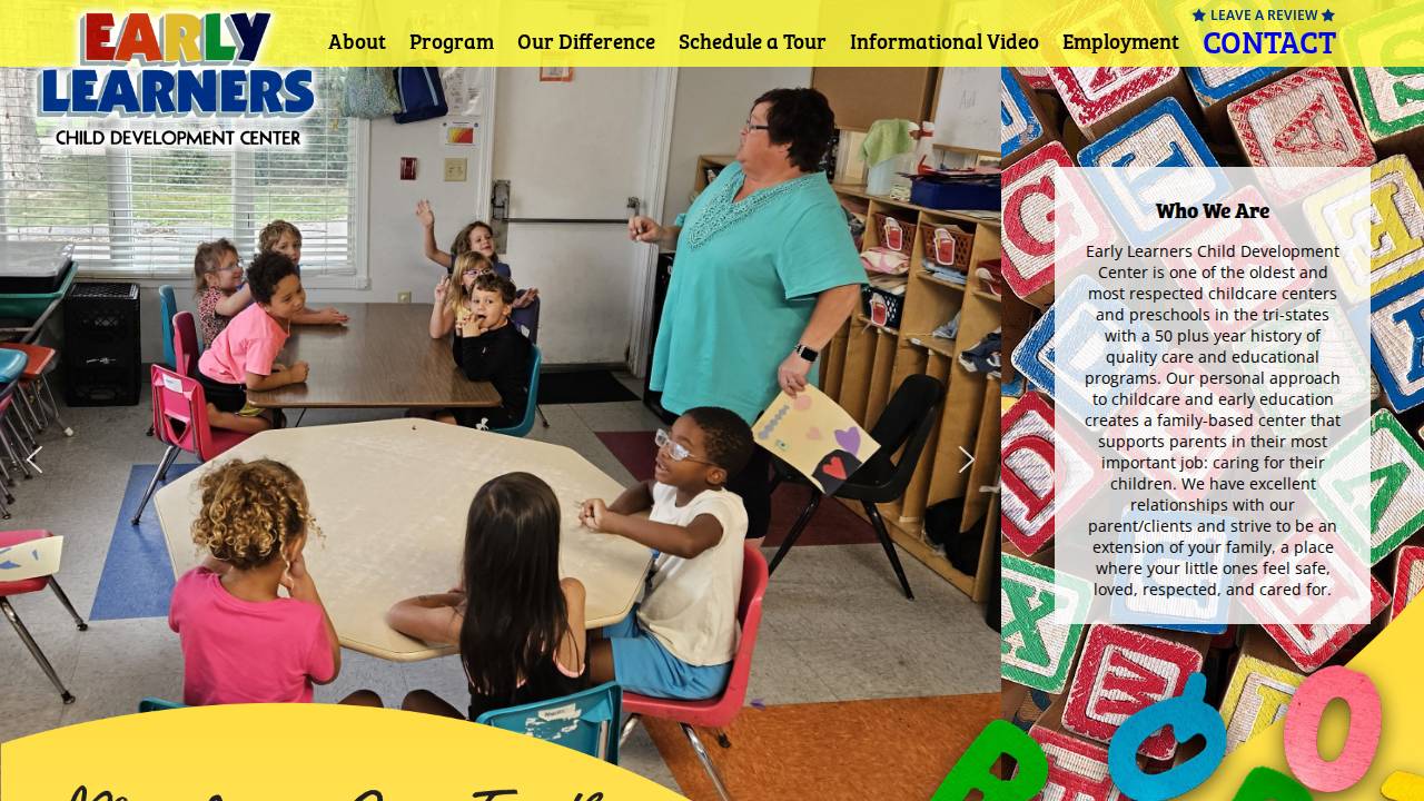 Early Learners CDC on Duggan website screenshot