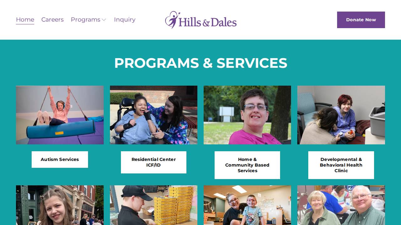 Hills & Dales Childcare website screenshot