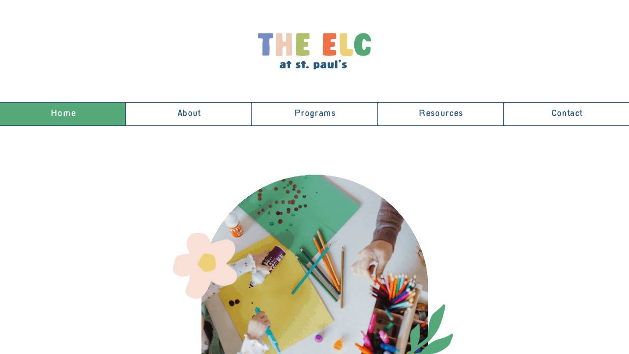 The ELC at St. Paul's website screenshot