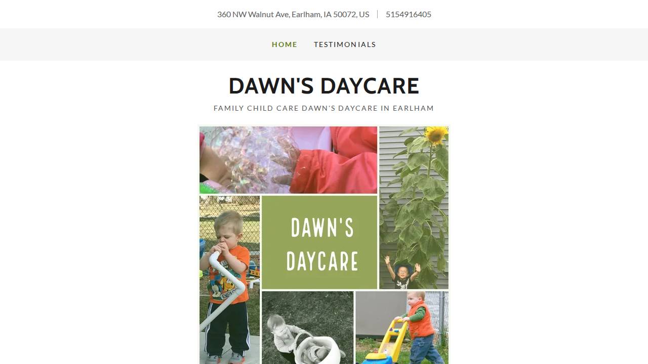 Dawn's Daycare and Educational Program website screenshot