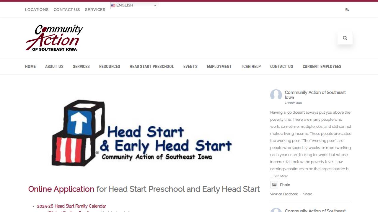 CASEI - Glenwood Head Start website screenshot