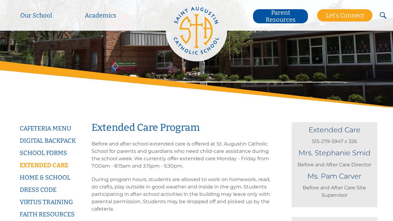 St Augustin Before and After Care website screenshot