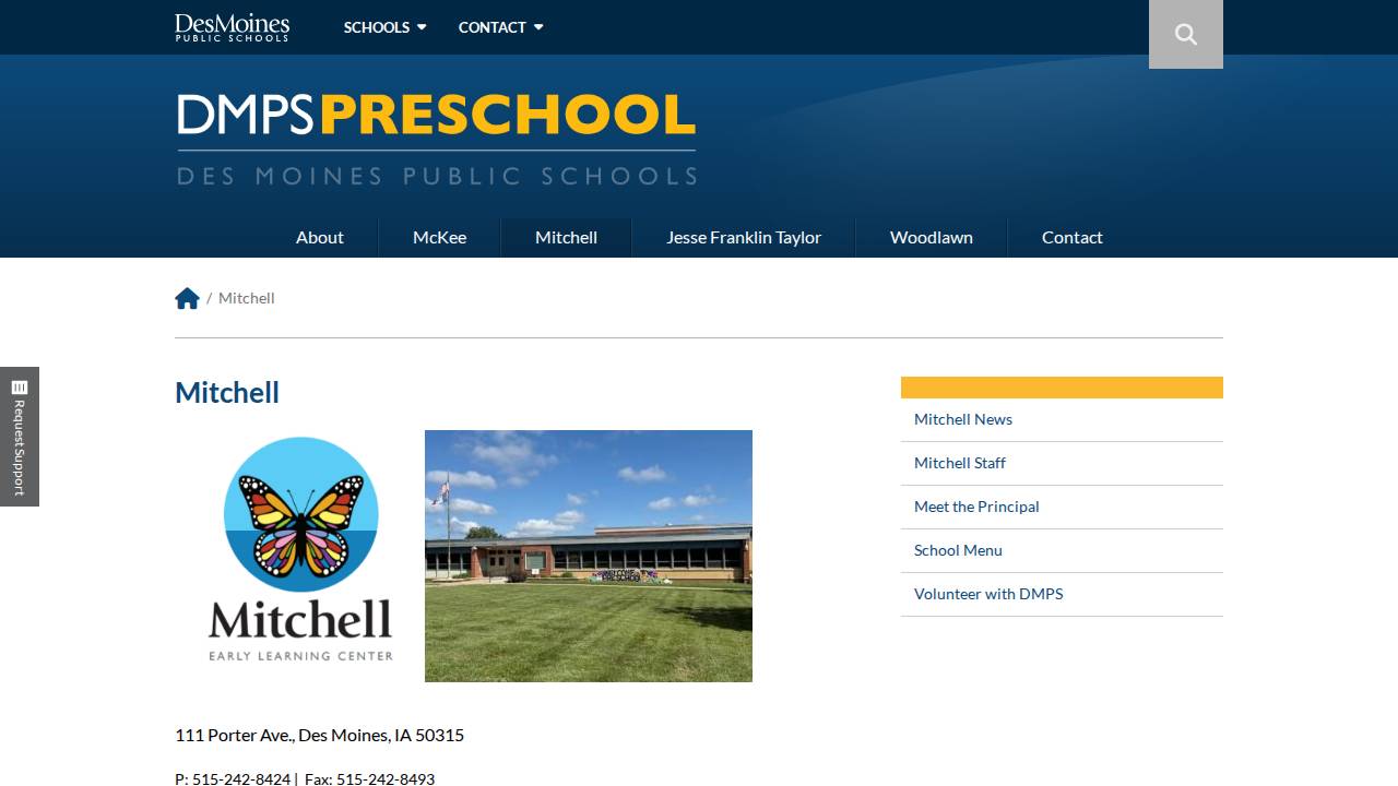 Mitchell Extended Day Program website screenshot
