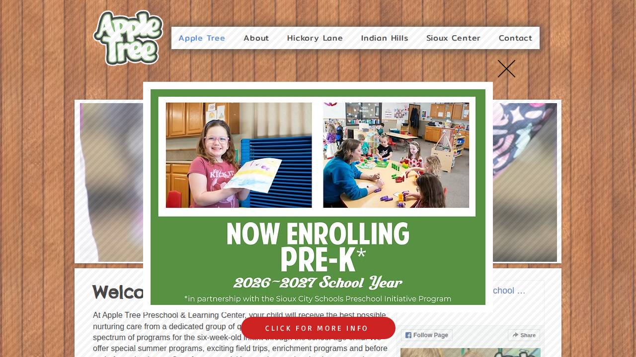 Apple Tree Preschool and Learning Center website screenshot