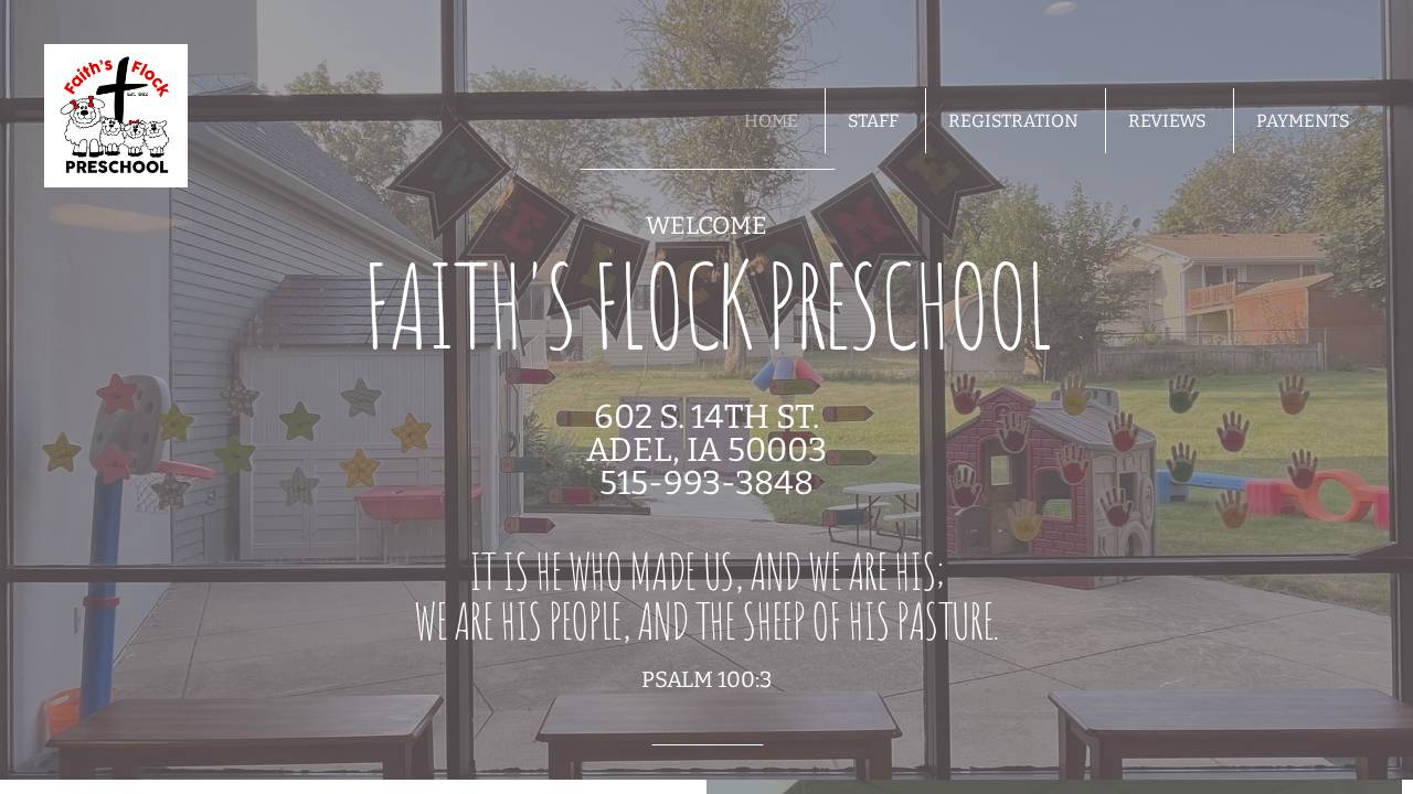 Faith's Flock Preschool website screenshot