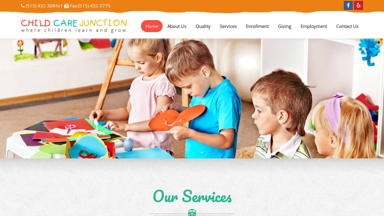 Child Care Junction website screenshot