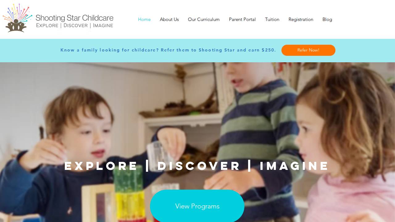 Shooting Star Childcare website screenshot