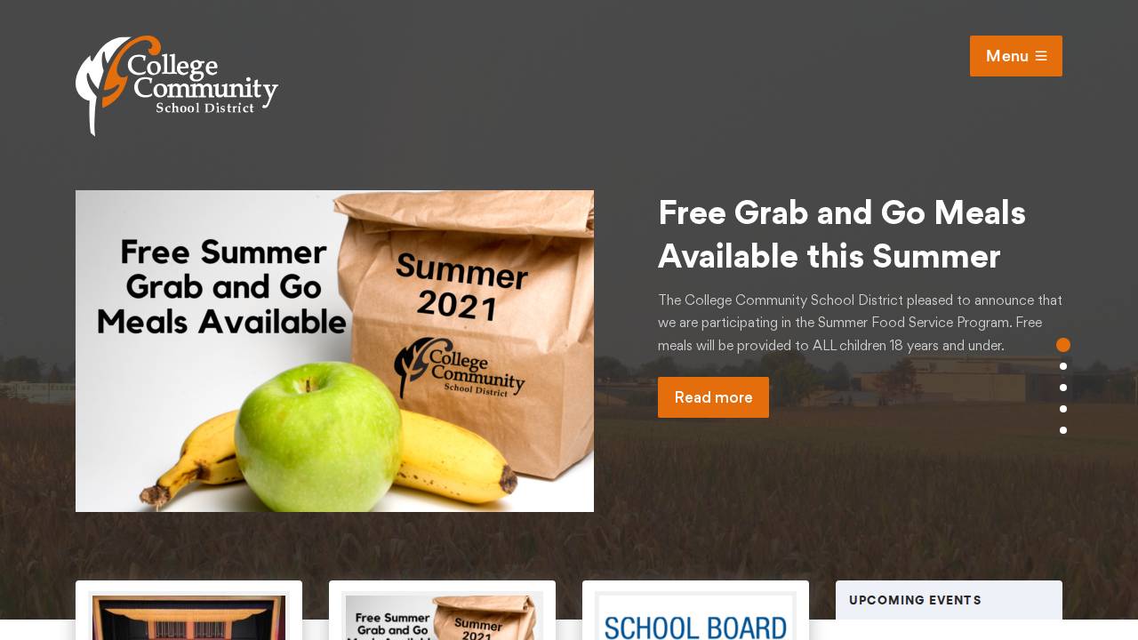 College Community ECC-Prairie Creek website screenshot