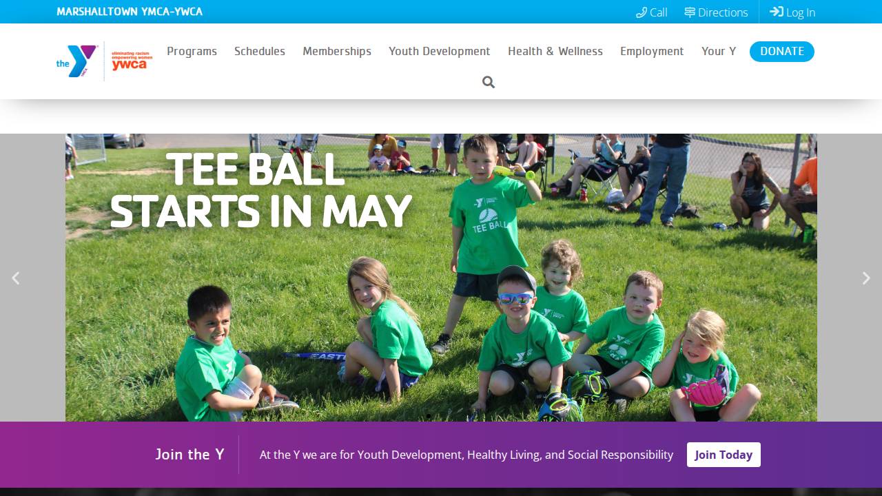 Marshalltown YMCA-YWCA website screenshot