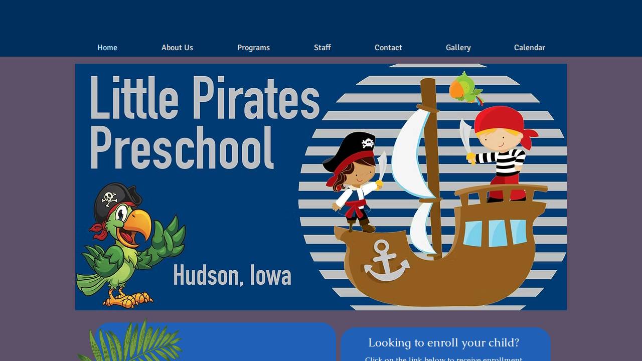 Little Pirates Preschool website screenshot