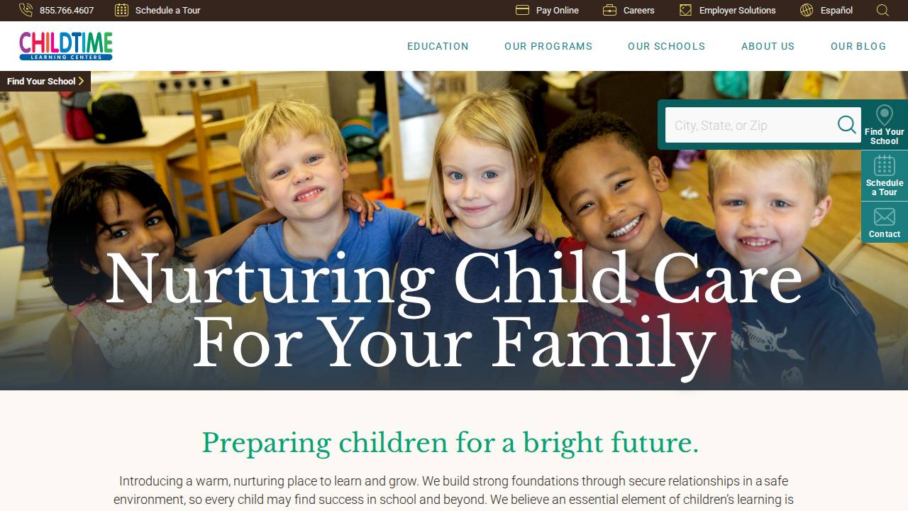 Childtime Learning Center at Park & Ride website screenshot