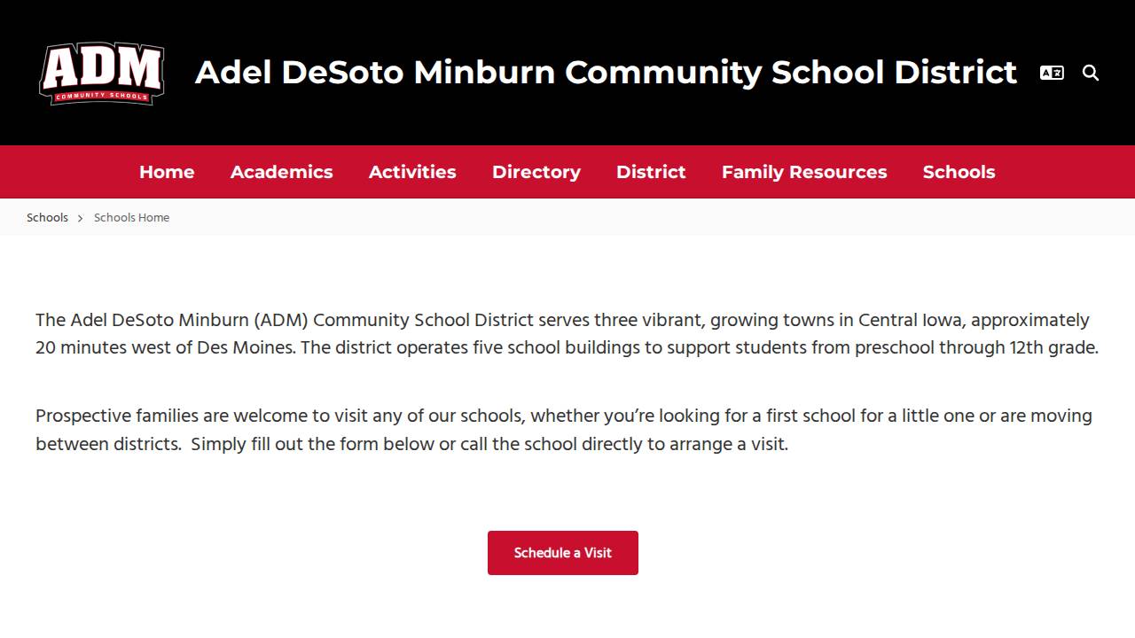 ADM Before and After School Program website screenshot