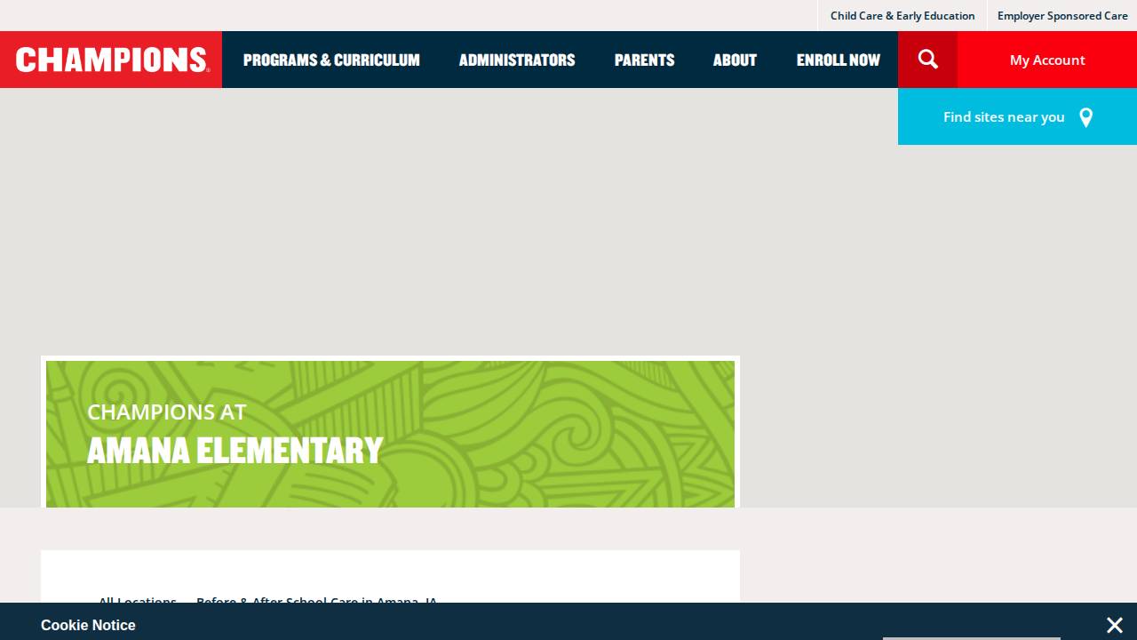 KCE Champions LLC @ Amana Elementary website screenshot
