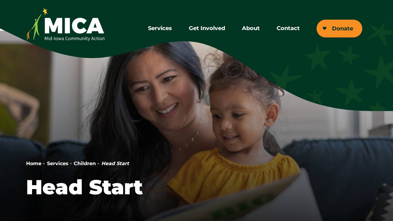 MICA Head Start-Iowa Falls website screenshot