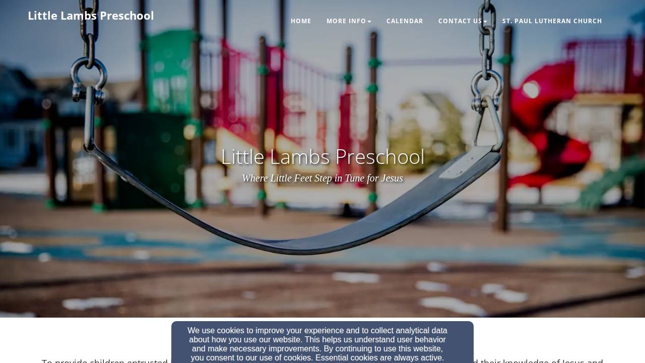 Little Lambs Preschool website screenshot