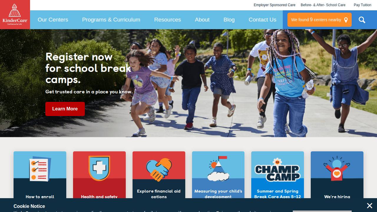 Westlakes Kindercare website screenshot