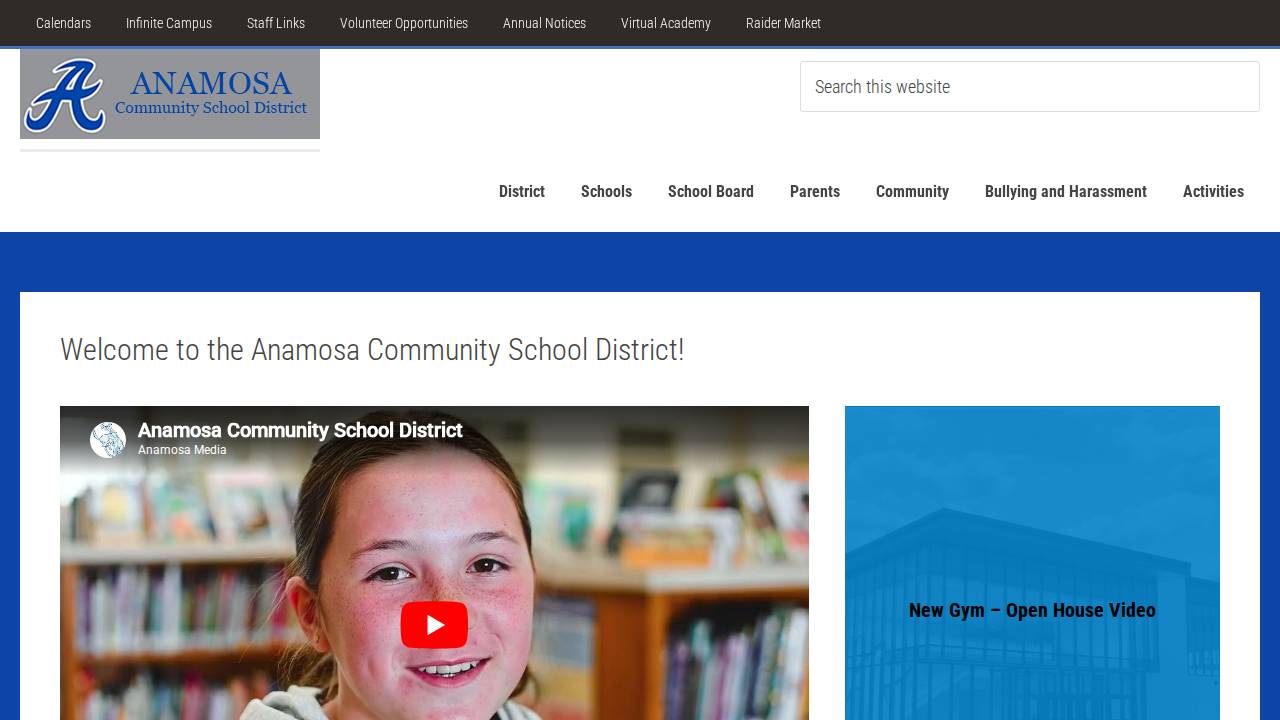 Anamosa Raiders Kids Club website screenshot