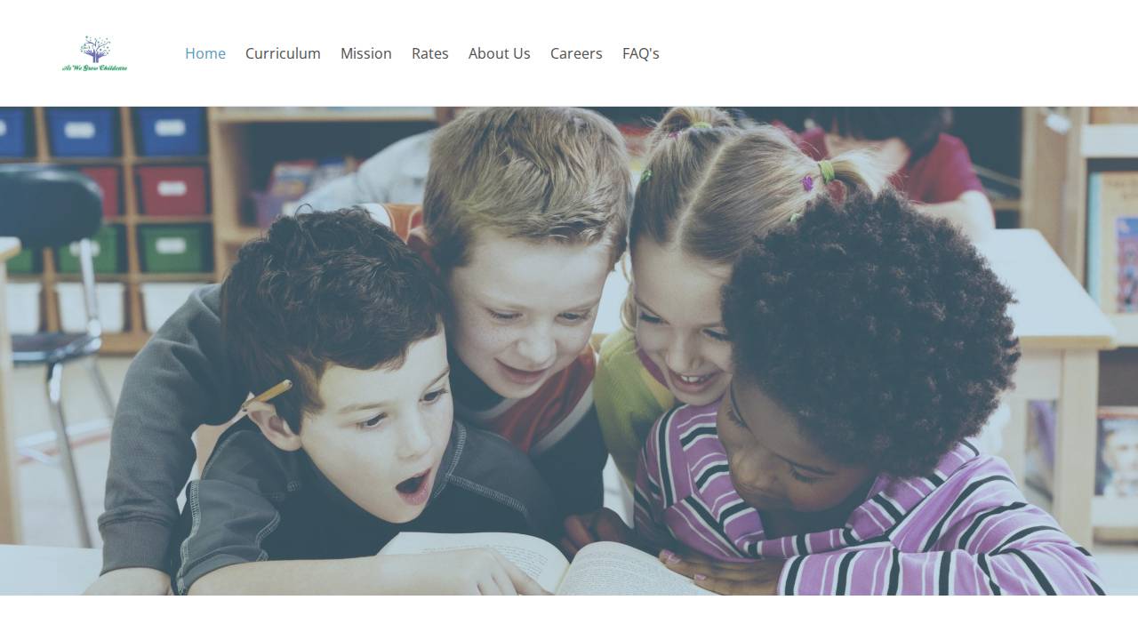 As We Grow Childcare and Preschool website screenshot