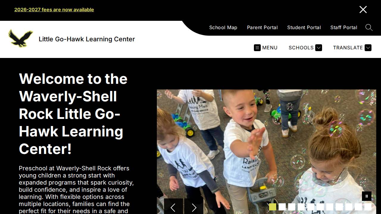 Waverly-Shell Rock Preschool website screenshot