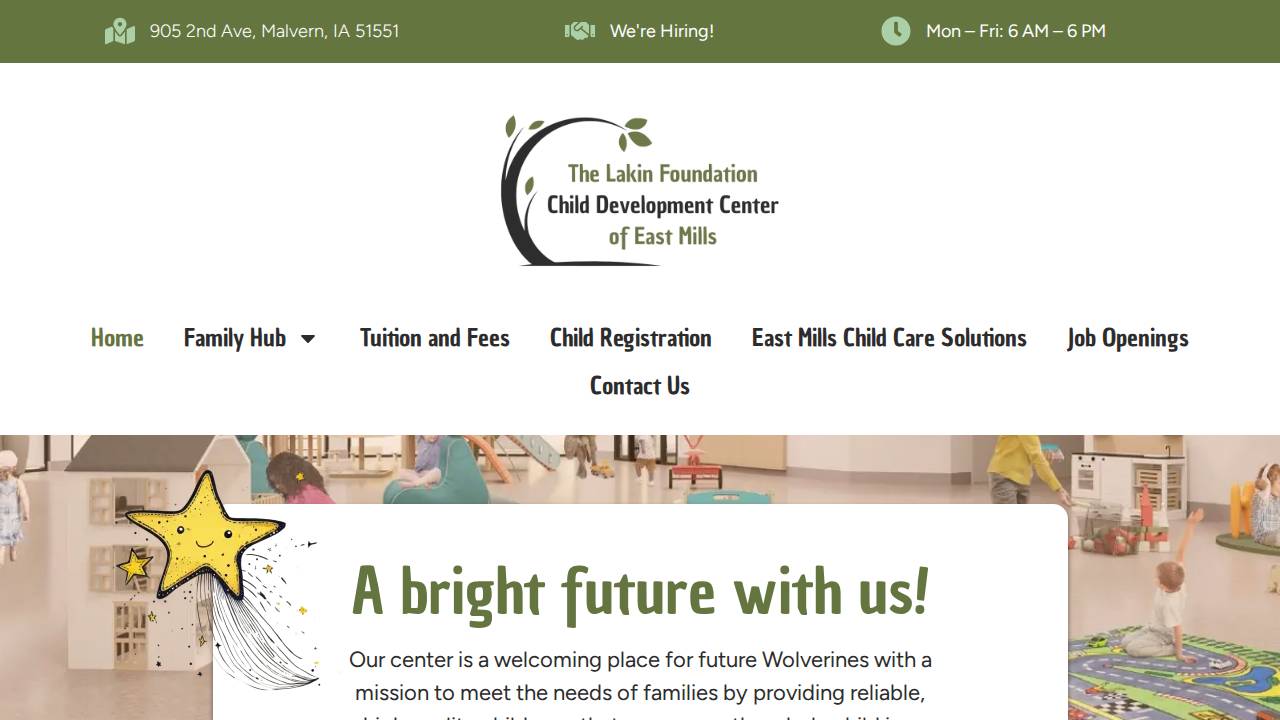 The Lakin Foundation CDC of East Mills website screenshot