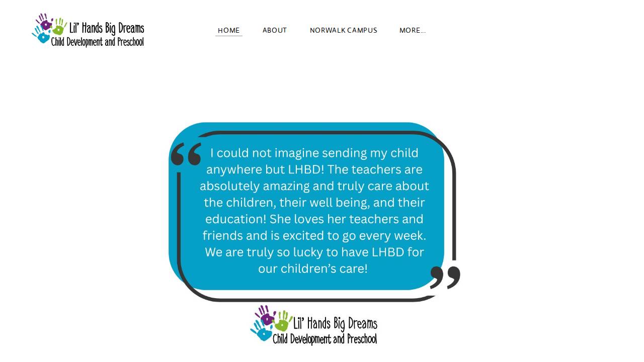 Lil' Hands Big Dreams website screenshot