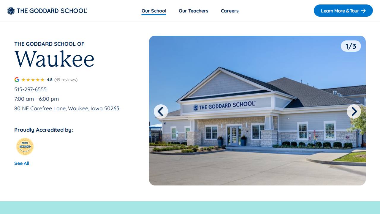 The Goddard School of Waukee website screenshot