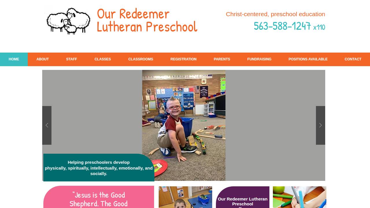 Our Redeemer Lutheran Preschool website screenshot