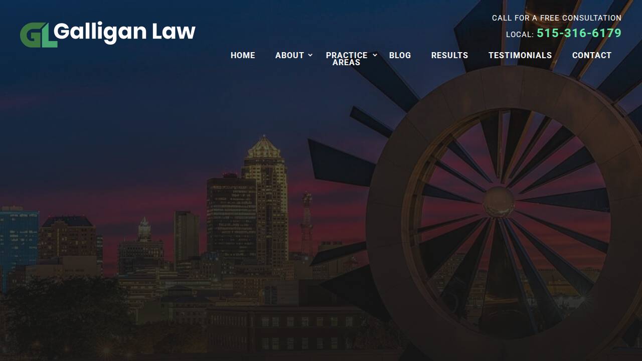Galligan Law website screenshot