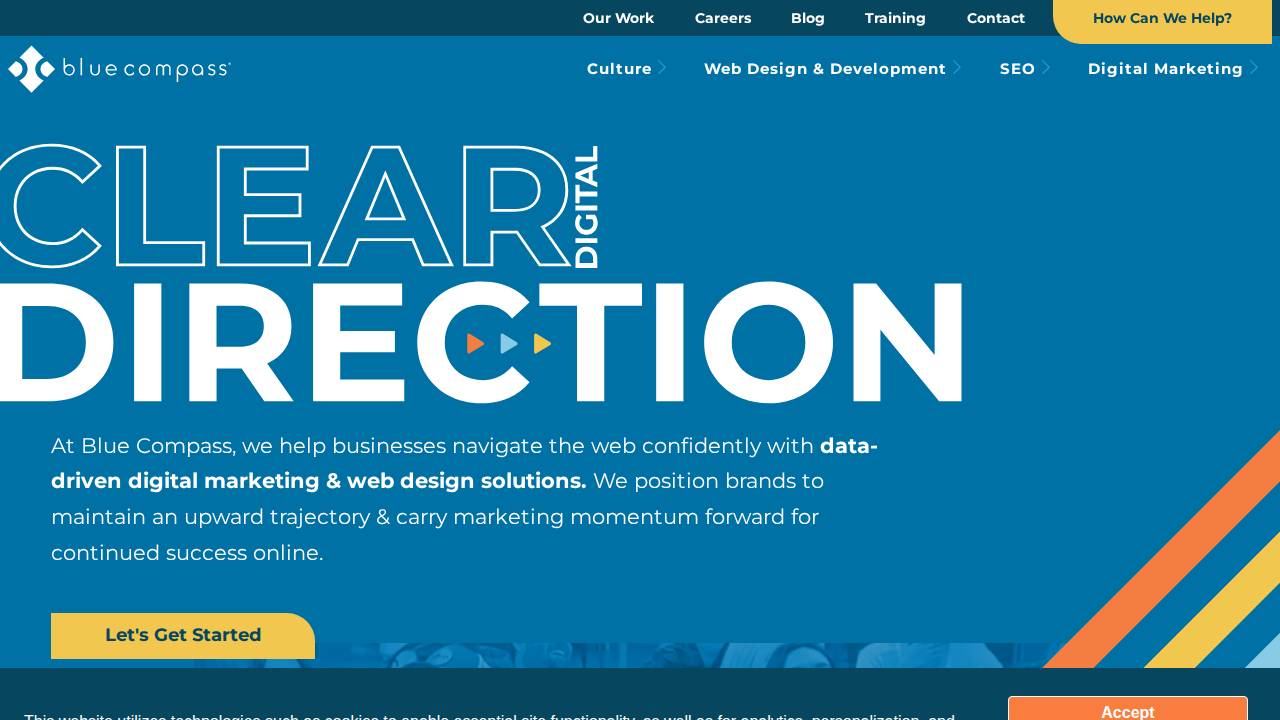 Blue Compass website screenshot