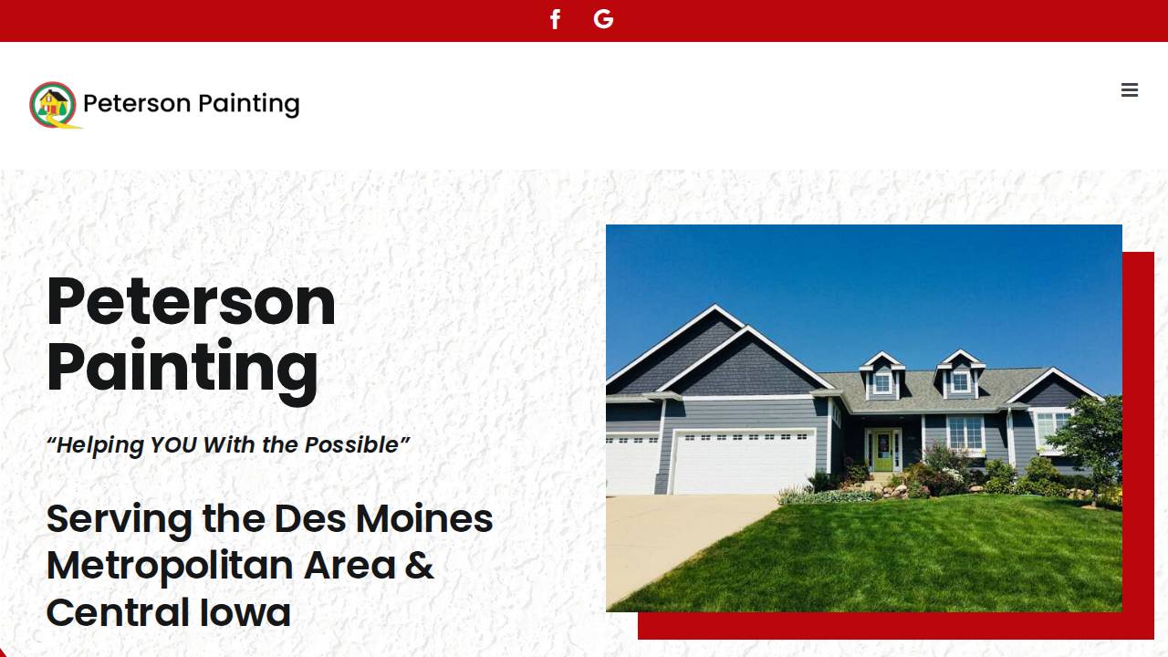 Peterson Painting website screenshot
